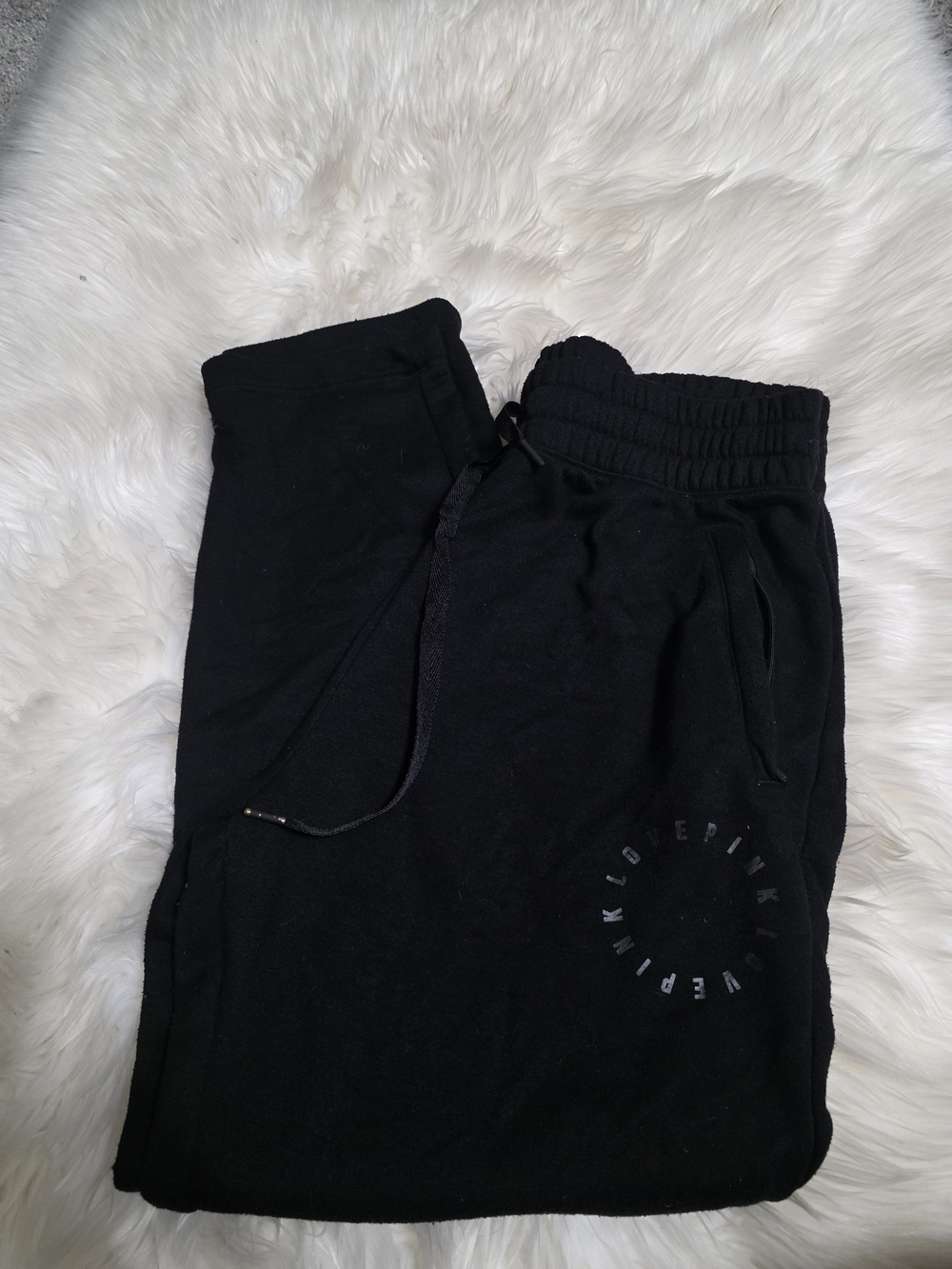 PINK Victoria's Secret Black Kids Drawstring Joggers